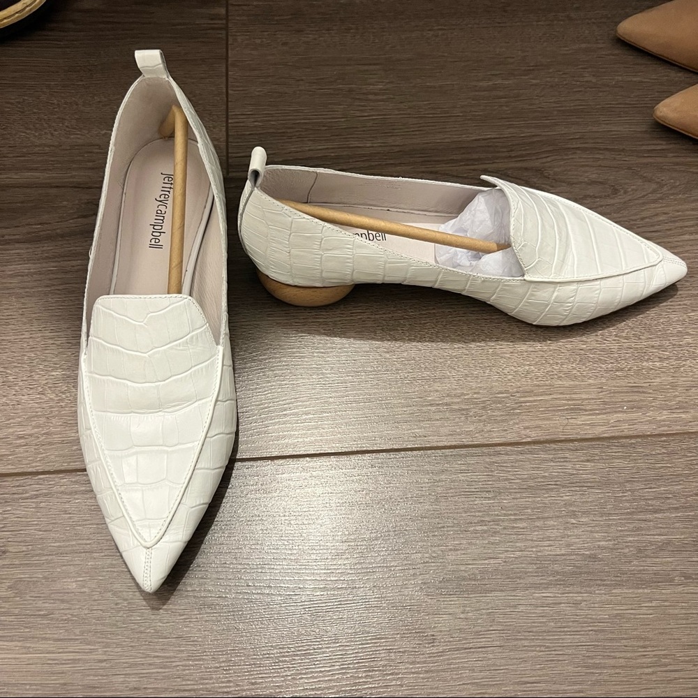 Jeffery Campbell white loafers, 7M